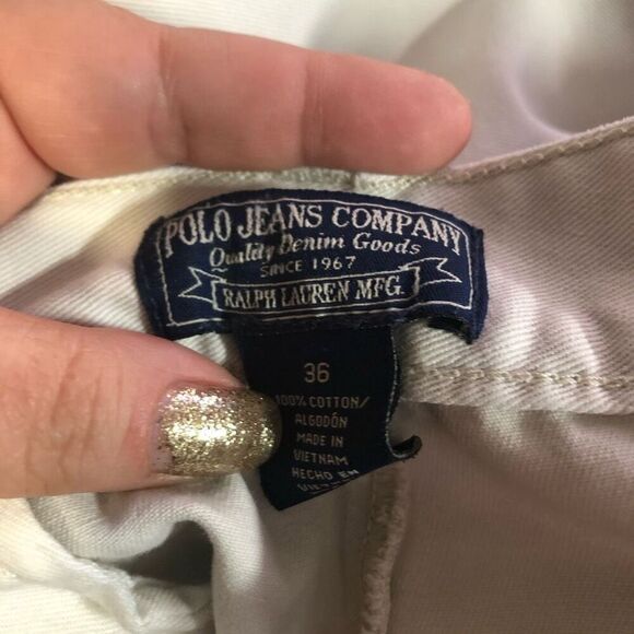 Ralph Lauren Polo Jeans Company Y2K Dad Khaki Tan Shorts 36 - Picture 3 of 4